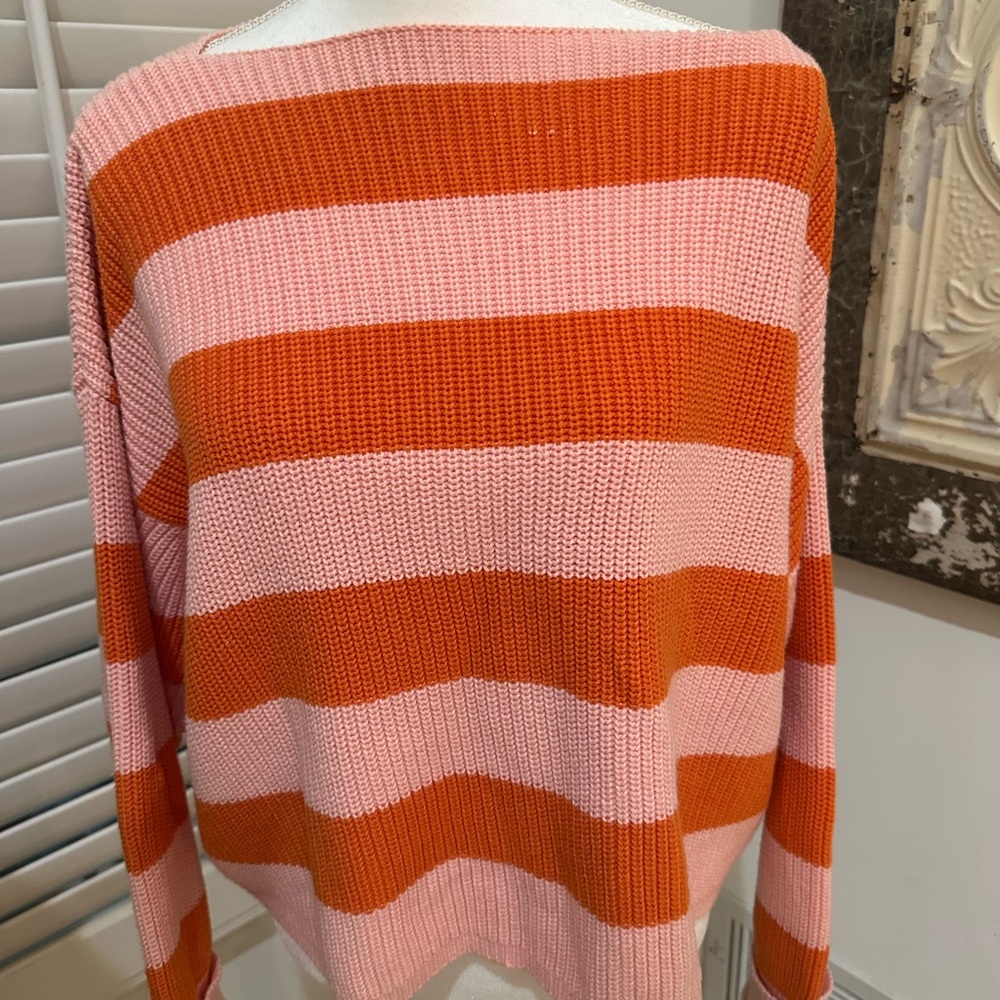 Striped Pink and Orange Sweater
